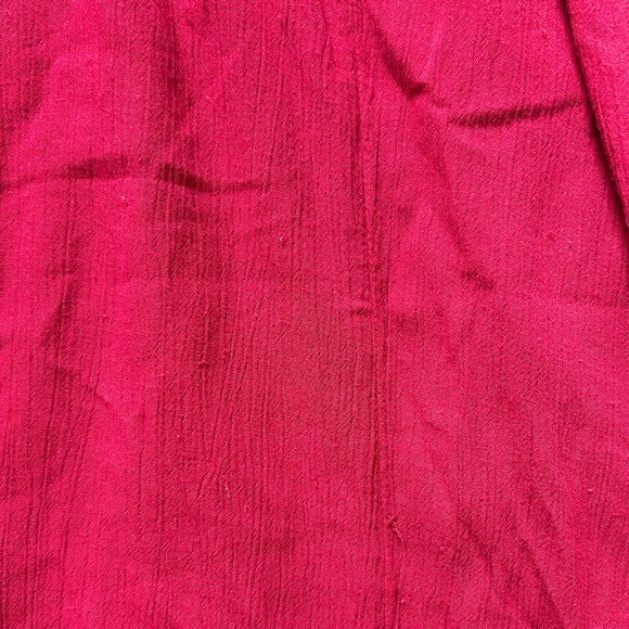 Abercrombie & Fitch | Boho Smocked Embroidered Waist Split Side Red Midi skirt - Picture 4 of 11